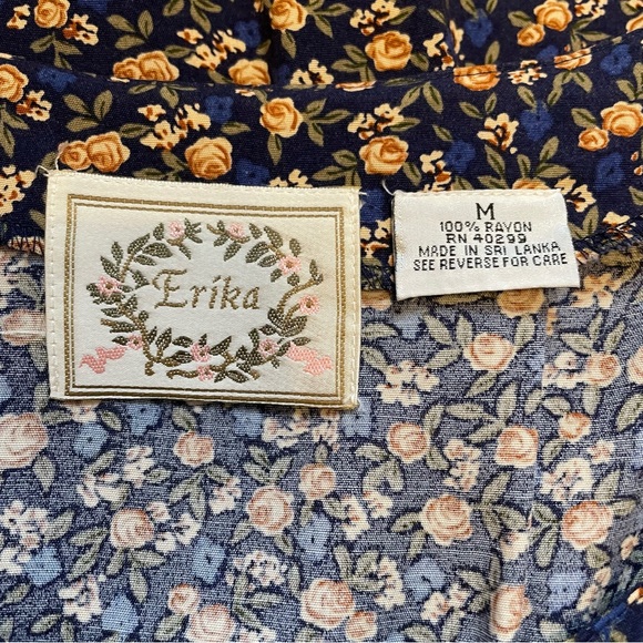 Vintage Erika 90’s Floral Maxi Dress Cottagecore Medium - Picture 8 of 8